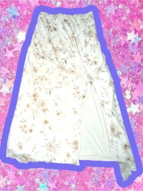 Vintage Y2K side slit maxi skirt 90s floral grandma
